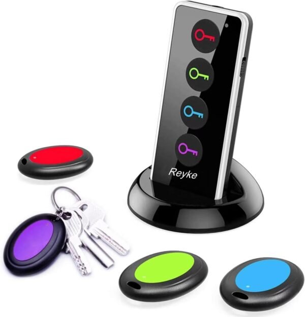 Reyke Localizzatore Chiavi Trova Chiavi,Trasmettitore wireless Key Finder, Remote Finder w/torcia LED per i tasti del telefono cellulare degli animali domestici