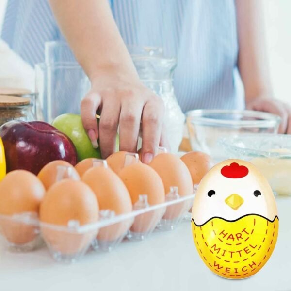 timer per uova per bollire le uova - timer per uova a forma di cartone animato con tecnologia che cambia colore | Gadget da cucina sicuro e senza rotture per bollire le uova | Ideale per casa, dormito - Image 3