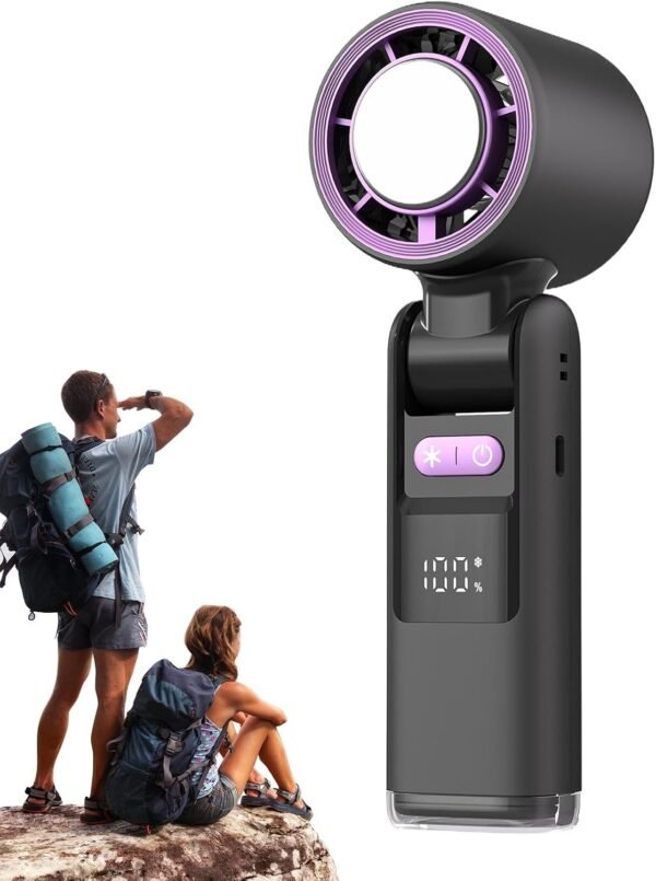 Mxshc Ventola di raffreddamento personale, ventola di raffreddamento ad alta velocità | Ventilatori personali pieghevoli a batteria | Ventilatore tascabile portatile per compleanno, Natale, Capodanno, - Image 9