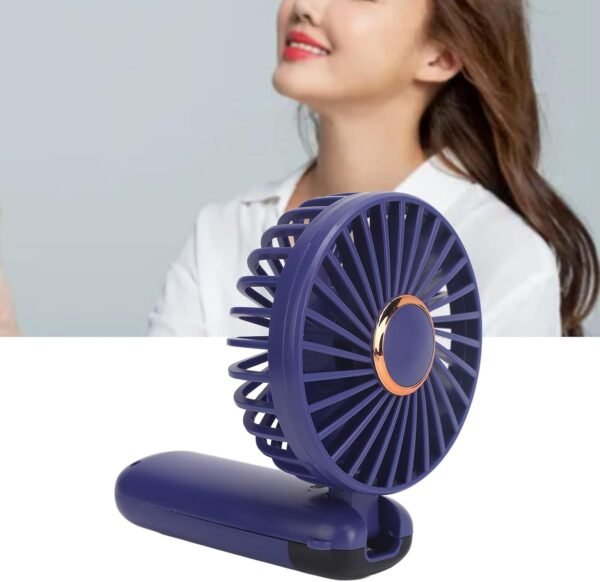 TOPINCN Mini Ventola Portatile, Ventola Personale Ricaricabile Pieghevole a 90 ° con Base, Ventilatore da Viaggio Piccolo 5 velocità, Dimensioni Tasca (Blue) - Image 8