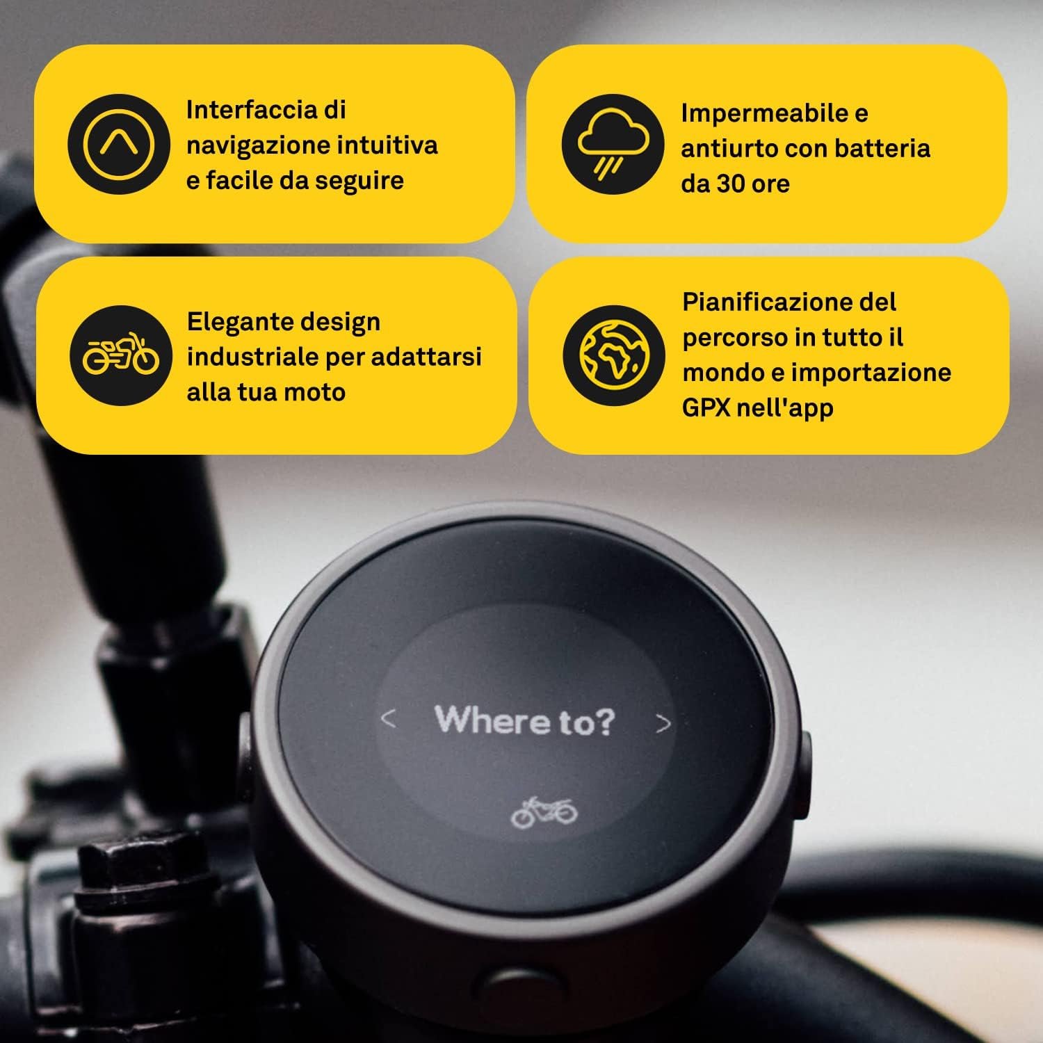 Beeline Moto GPS Computer - Argento | Pianificazione del percorso in tutto il mondo | Resistente alle intemperie | Ricarica USB | Navigatore satellitare per moto e scooter con cinghia di montaggio - Image 3