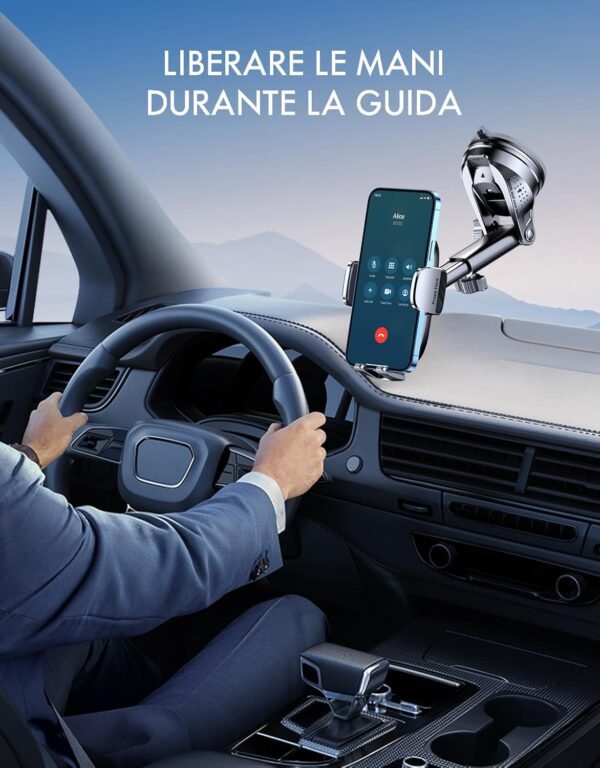 Mohard Porta Cellulare Auto, (Mai Cadere) Supporto Telefono Auto da Cruscotto Ultra Robusto, Rilascio Rapido & 360° Ruotabile Porta Telefono Auto Compatibile con iPhone, Samsung e Telefoni da 4-7" - Image 8
