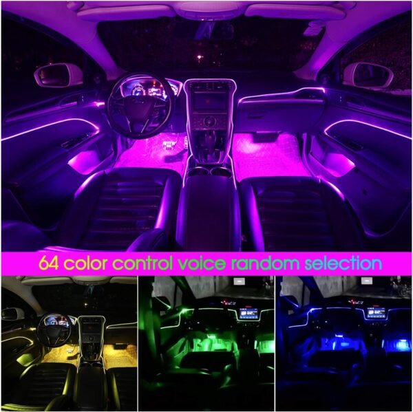 Wilktop Striscia LED RGB per interni auto, 6 meter, per auto, con app - Image 4