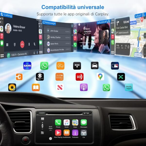 Adattatore Wireless CarPlay - connessione Bluetooth, Plug and Play, compatibile con la maggior parte delle auto, funziona con iOS 10 e versioni successive, nonché con Android 11 e versioni successive - Image 9