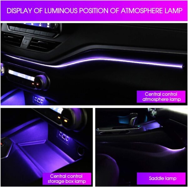 Wilktop Striscia LED RGB per interni auto, 6 meter, per auto, con app - Image 5