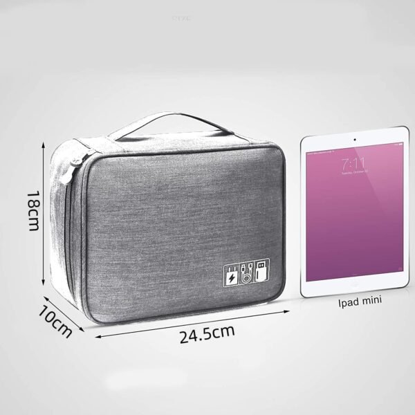 Organizer Cavi, Borsa Accessori Elettronici, Borsa Organizer per Cavi Elettrici, Organizzatore Multifunzione per Fotocamera Disco Rigido Caricatore, Elettronica Viaggio Custodia Organizzatore(grigio) - Image 2