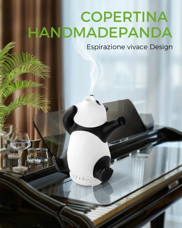Diffusore di oli essenziali Panda - Simpatico diffusore di aromi rotante per la casa con luce a 7 colori, diffusore di aromaterapia per camera da letto e ufficio - Image 4