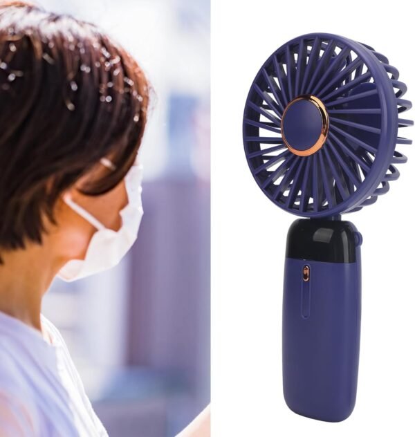 TOPINCN Mini Ventola Portatile, Ventola Personale Ricaricabile Pieghevole a 90 ° con Base, Ventilatore da Viaggio Piccolo 5 velocità, Dimensioni Tasca (Blue) - Image 7
