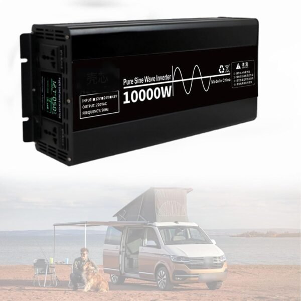 Mcamgiczin Convertitore di Potenza, Inverter Solare a Onda sinusoidale Pura Convertitore per Auto da 10000 W, 24/48 V per caricare e Alimentare Laptop, TV, Kindle, luci, Gadget per Auto,24V