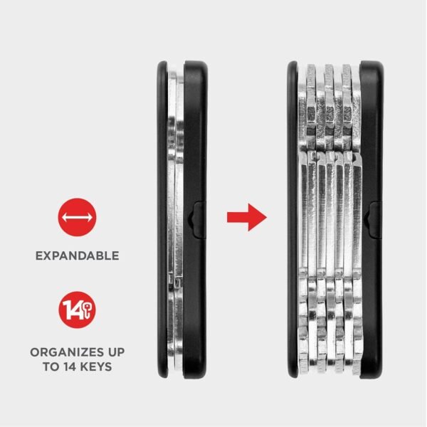 KeySmart iPro - Portachiavi con scritta Find My App, compatibile con Apple Find My App, con scritta Find Your Lost Keys, compatto e tracciabile, con torcia a LED (fino a 14 chiavi, nero) - Image 4