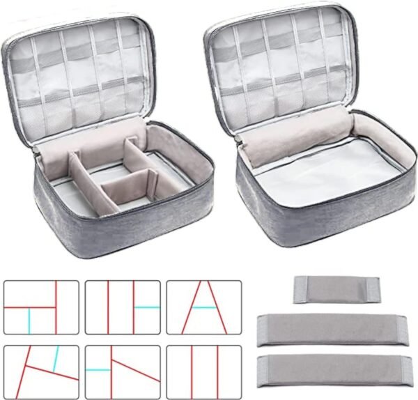 Organizer Cavi, Borsa Accessori Elettronici, Borsa Organizer per Cavi Elettrici, Organizzatore Multifunzione per Fotocamera Disco Rigido Caricatore, Elettronica Viaggio Custodia Organizzatore(grigio) - Image 4