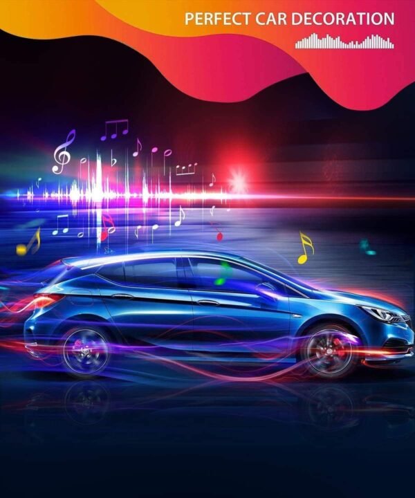 Govee Striscia LED Auto con APP, 4pcs 22cm Luci LED Interne per Auto con 9 Colori Multicolore Due linee Design, Musica sotto il cruscotto Kit di illuminazione, DC 12V - Image 7