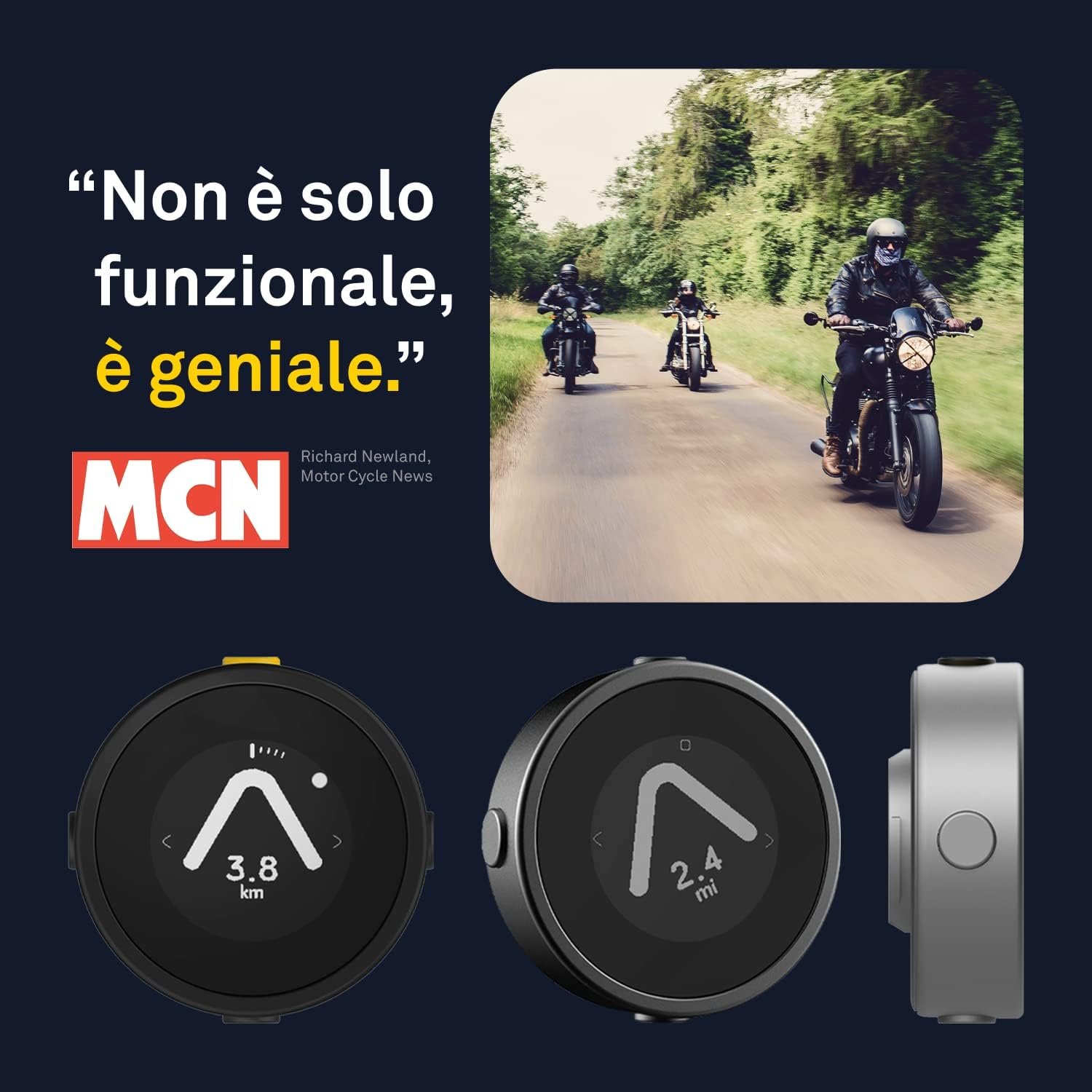 Beeline Moto GPS Computer - Argento | Pianificazione del percorso in tutto il mondo | Resistente alle intemperie | Ricarica USB | Navigatore satellitare per moto e scooter con cinghia di montaggio - Image 6
