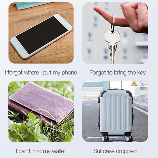 Key Finder Tracker, localizzatore per cellulare, allarme di separazione, 2 dispositivi di sicurezza antifurto rotondi, comodi e avanzati per portafogli, animali domestici, telefoni, bambini, - Image 5