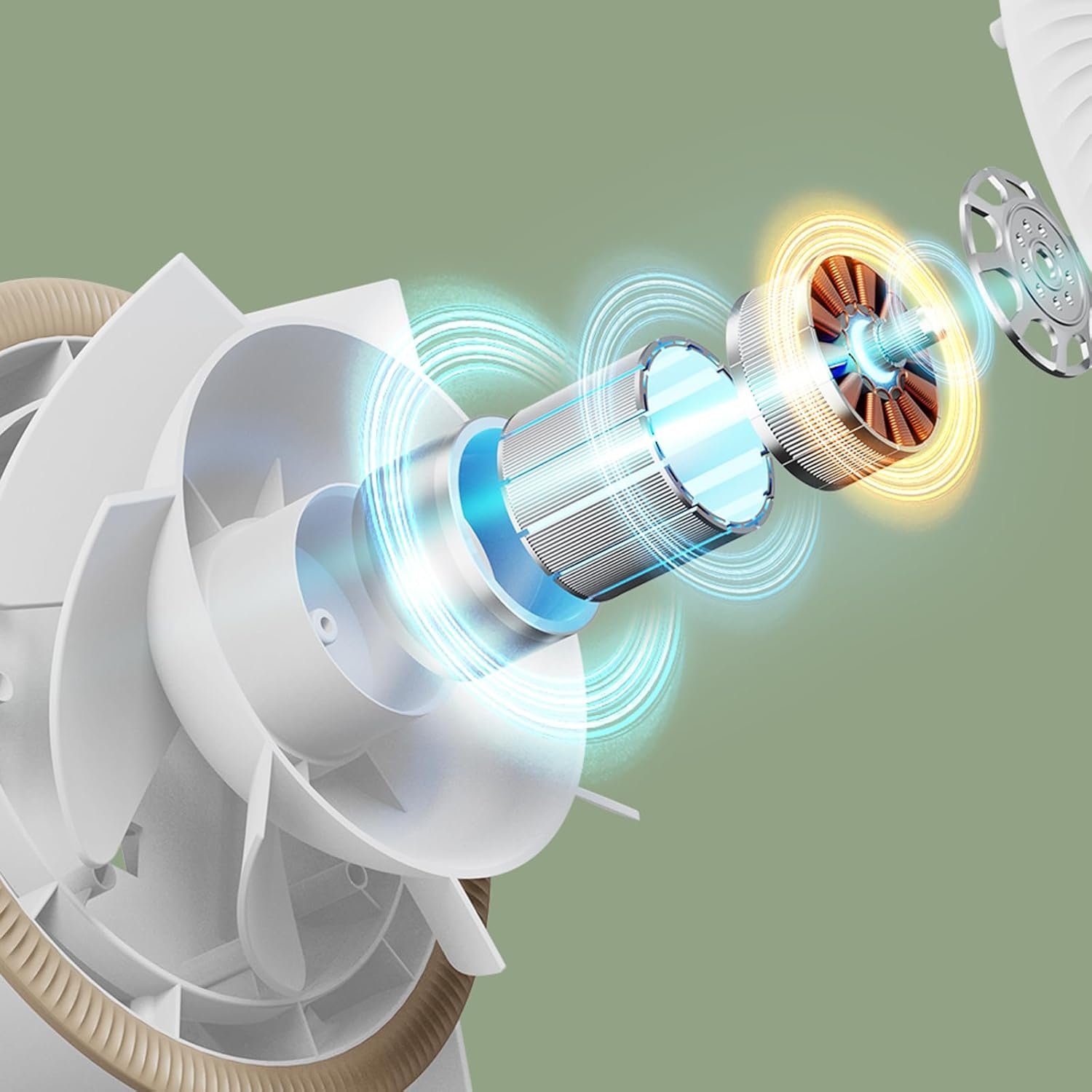 Rudiaoa USB Ricaricabile 100 Velocità Ventilatore Da Tavolo Appesi Ventilatore Da Soffitto 3600mAh Personals Fan Per Casa Bagno Cucina - Image 3