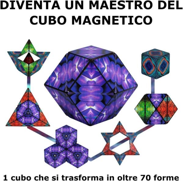 SHASHIBO Cubo Cambiaforma - Cubo Antistress, Pluripremiato e Brevettato, con 36 Magneti in Terre Rare - Oltre 70 Forme Diverse (Wings) - Image 4