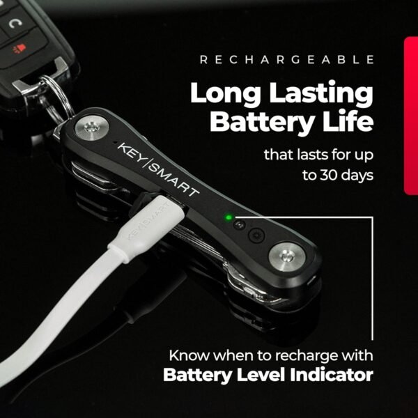 KeySmart iPro - Portachiavi con scritta Find My App, compatibile con Apple Find My App, con scritta Find Your Lost Keys, compatto e tracciabile, con torcia a LED (fino a 14 chiavi, nero) - Image 6
