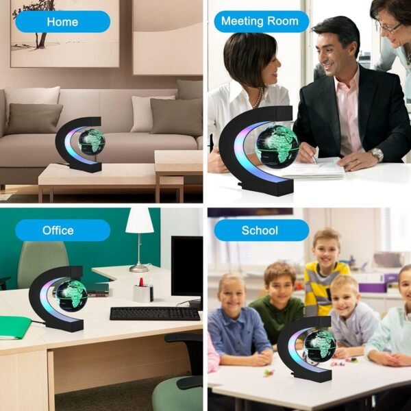 Magnetico Levitazione Galleggiante Mappa del Mondo Globo Multi-Color Cambiando Rotante Globo Levitante con Luci LED Ufficio Casa Decorazione Gadget per Amico Insegnante Business Compleanno Regalo - Image 4