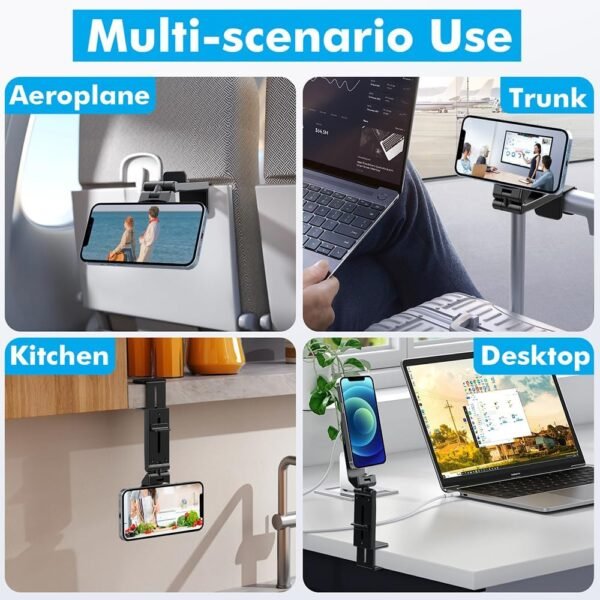 FDEETY Supporto Telefono per MagSafe per Aereo Porta Cellulare Clip da Tavolo Regolabile e Flessibile Rotazione Libera a 360° Supporto Telefono Scrivania Gadget Tecnologici - Image 7