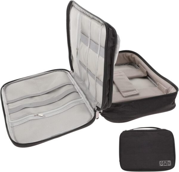 TINEASUR Borsa Organizzatore Elettronico Da Viaggio Impermeabile Contenitore Per Accessori Elettronici Supporto Per Cavi USB e Gadget Design a Tre Strati