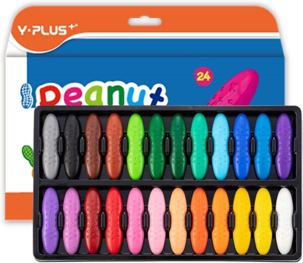 YPLUS Pastelli Arachidi per Bambini: 24 Pastelli Non Tossici, Facili da Tenere, Lavabili e Sicuri. Forniture Artistiche per Colorare ideali per i più Piccoli