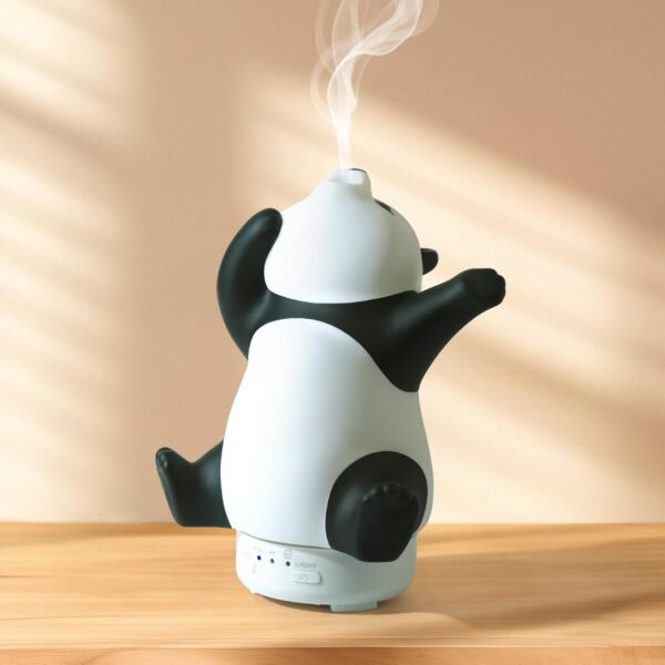 Diffusore di oli essenziali Panda - Simpatico diffusore di aromi rotante per la casa con luce a 7 colori, diffusore di aromaterapia per camera da letto e ufficio