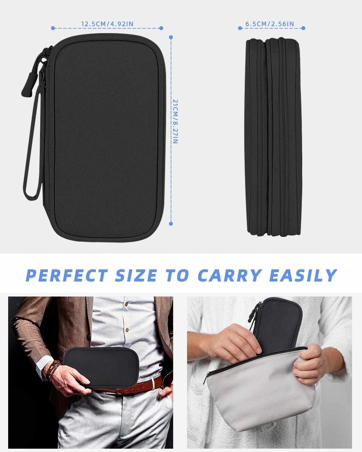 SOBEAU Borsa per Cavi, Elettronici Porta Cavi Organizer Viaggio, Accessori Borsa Custodia, Borsa Universale Organizer Cavi Portatile per USB, Schede SD, Caricabatterie, Hard Disk,Nero - Image 6