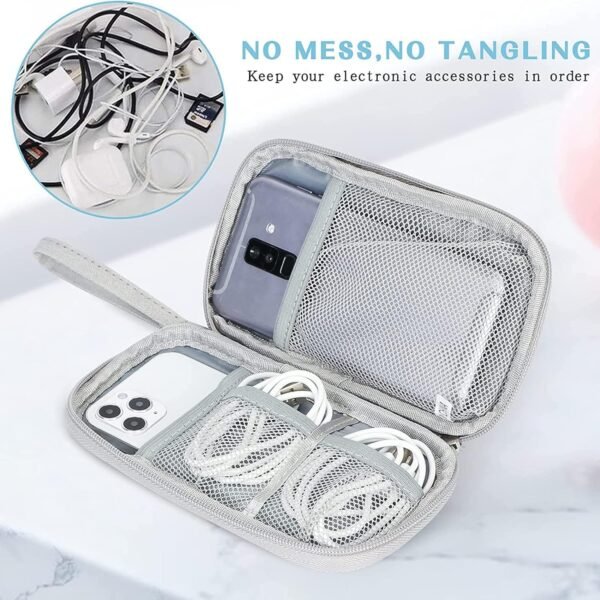 MHYMX Organizer da viaggio per elettronica, organizer per cavi da viaggio, piccola borsa tecnologica, organizer universale per caricabatterie, gadget da viaggio, custodia per cavi, power bank e - Image 5