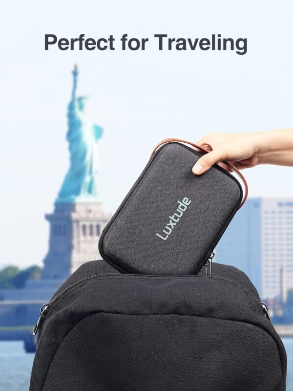 Luxtude Organizer elettronico da viaggio, piccolo organizer tecnologico, custodia rigida per caricabatterie, borsa tecnologica da viaggio, borsa elettronica portatile, accessori da viaggio per - Image 8