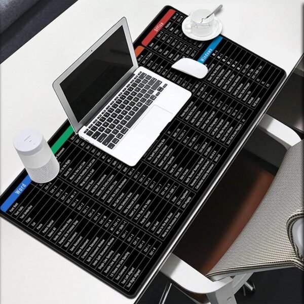 JIALONG Tappetino Mouse con Scorciatoia Excel, Mouse Pad Grande Tappetino Scrivania Confortevole, Multifunzione Base in Antiscivolo Personalizzato Scorciatoie da Tastiera Software Ufficio 900x400mm - Image 8