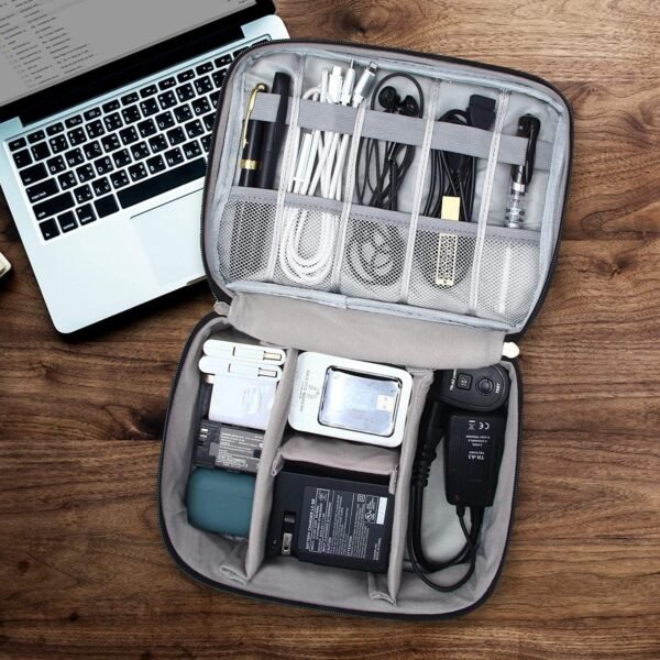 Organizer Cavi, Borsa Accessori Elettronici, Borsa Organizer per Cavi Elettrici, Organizzatore Multifunzione per Fotocamera Disco Rigido Caricatore, Elettronica Viaggio Custodia Organizzatore(grigio) - Image 6