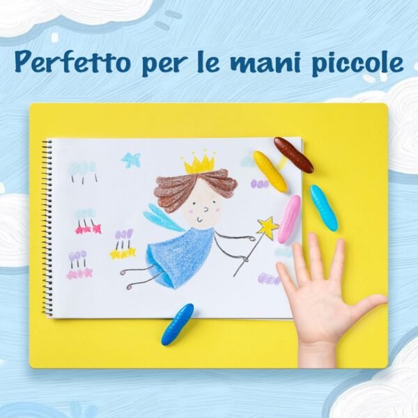 YPLUS Pastelli Arachidi per Bambini: 24 Pastelli Non Tossici, Facili da Tenere, Lavabili e Sicuri. Forniture Artistiche per Colorare ideali per i più Piccoli - Image 5