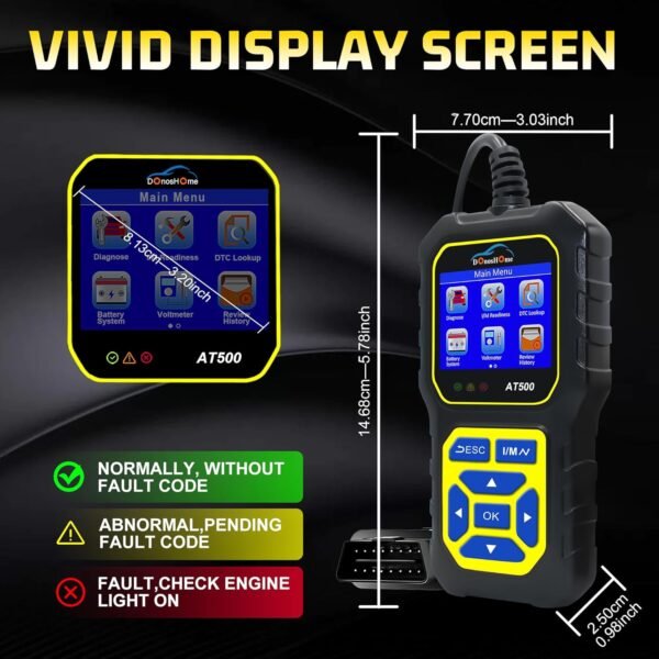 Strumento diagnostico Donoshome Scanner OBD2 per lo strumento diagnostico di trasmissione del motore con test attivo, ripristino dello svuotamento - Image 6