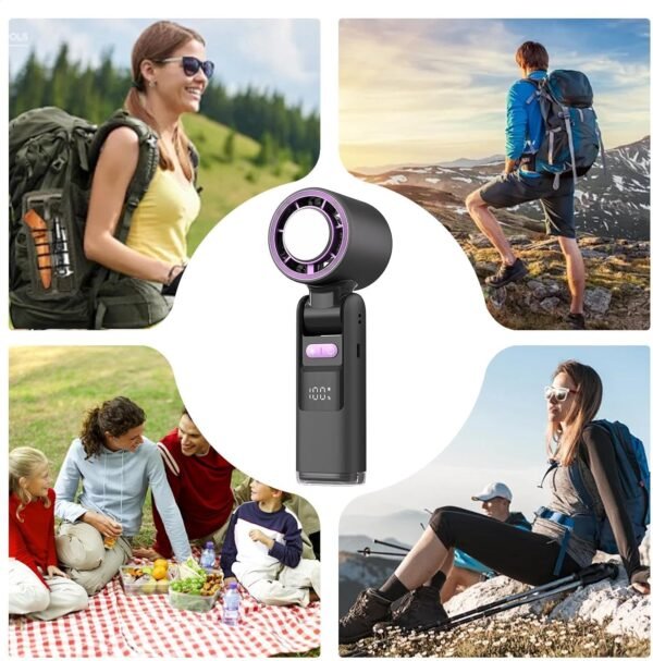 Tewzafiya Ventilatore portatile portatile, ventola di raffreddamento personale, Ventilatori personali Ventilatore da scrivania Design a batteria, Ventilatore tascabile portatile per compleanno, - Image 4