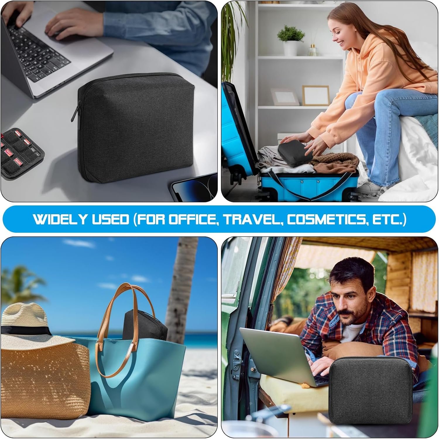 AUSYIWI Organizer Cavi da Viaggio, Organizer Cavi, Viaggio Resistente All'acqua, Multifunzione Organizzatore - Image 7