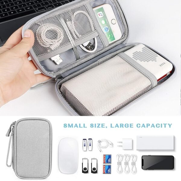 MHYMX Organizer da viaggio per elettronica, organizer per cavi da viaggio, piccola borsa tecnologica, organizer universale per caricabatterie, gadget da viaggio, custodia per cavi, power bank e - Image 4