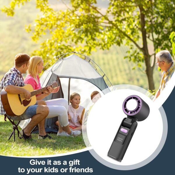 Tuxxjzm Ventola di raffreddamento personale, ventola di raffreddamento ad alta velocità - Ventilatore da tavolo a batteria Ventilatori personali,Ventilatore tascabile portatile e silenzioso per - Image 3