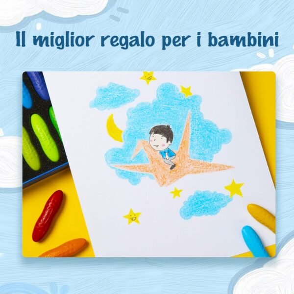 YPLUS Pastelli Arachidi per Bambini: 24 Pastelli Non Tossici, Facili da Tenere, Lavabili e Sicuri. Forniture Artistiche per Colorare ideali per i più Piccoli - Image 7