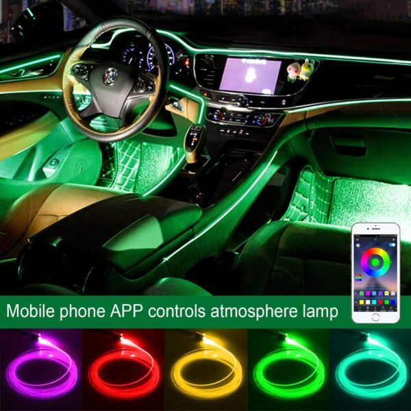 Wilktop Striscia LED RGB per interni auto, 6 meter, per auto, con app - Image 6