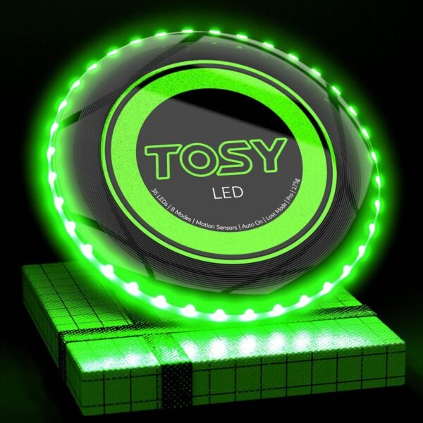 TOSY Disco volante - 16 milioni di colori RGB o 36 LED, estremamente luminoso, modalità intelligenti, illuminazione automatica, ricaricabile, compleanno, regalo di Natale per bambini, frisbee da 175 g