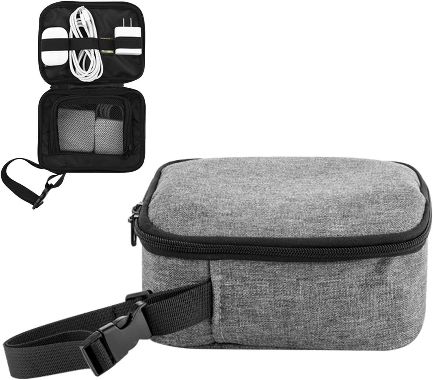 Borsa compatta per gadget da viaggio, scatola organizer per caricabatterie USB, piccola custodia per dispositivi elettronici, custodia per digitali, custodia per organizer tecnologico