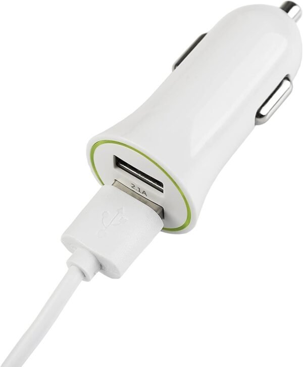 MUTTO Caricatore rapido per accendisigari da auto, 5 V/2 A, con 2 porte USB di ricarica rapida, per tutti i tipi di gadget e smartphone, bianco