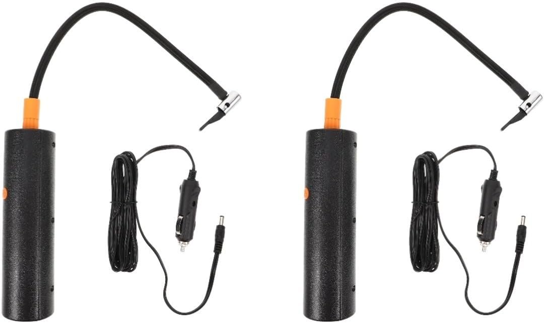 JECOMPRIS 2 Pz Gonfiatore Pompa Portatile Gonfiabile PRO Elettrico Misura Compressore Film Fodere Pompa per Bicicletta Antipasto Gadget Deodorante con Auto Inflazione unità Black Addominali