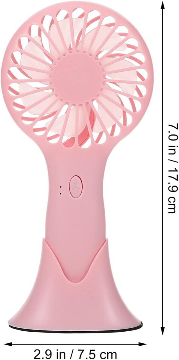 Garneck 1 Pc Ventola Da Tavolo a Doppio Scopo Auto Ventilatore Indossabile Ventilatore Portatile Per Tifoso Personale Ricaricabile Aspiratore Portatile Plastica Abs Rosa - Image 4