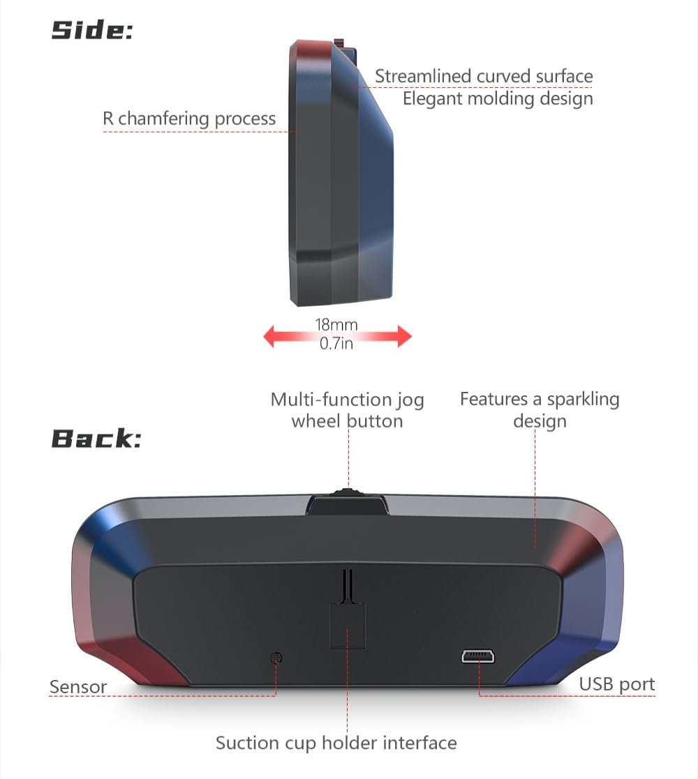 OBEST Car HUD Auto Head Up Display Auto HUD GPS- Tachimetro digitale GPS per auto, Allarme Velocità,con supporto a ventosa girevole - Image 6