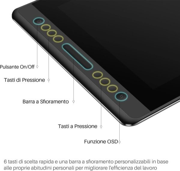 HUION KAMVAS Pro 16 Tavoletta Grafica con Display IPS da 15,6 Pollici con Monitor Grafico Completo in Laminato, 6 Tasti di Scelta Rapida Personalizzabili e 1 Touch Bar e Stilo Senza Batteria - Image 5
