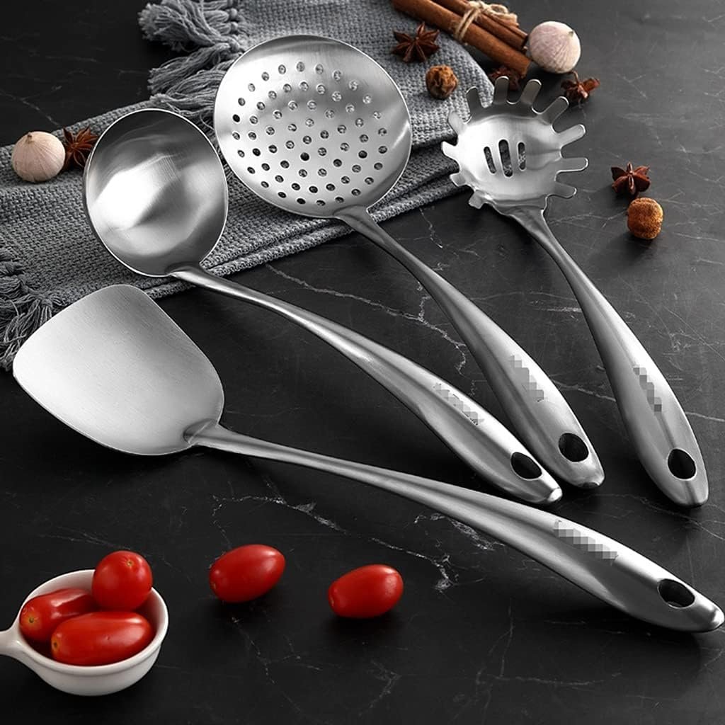 UNISTRORE Set di Utensili da Cucina in Acciaio Set di Utensili da Cucina semplici Pentole Utensili da Cucina in Argento Inaugurazione della casa Attrezzi per ristoranti,4pcs - Image 6