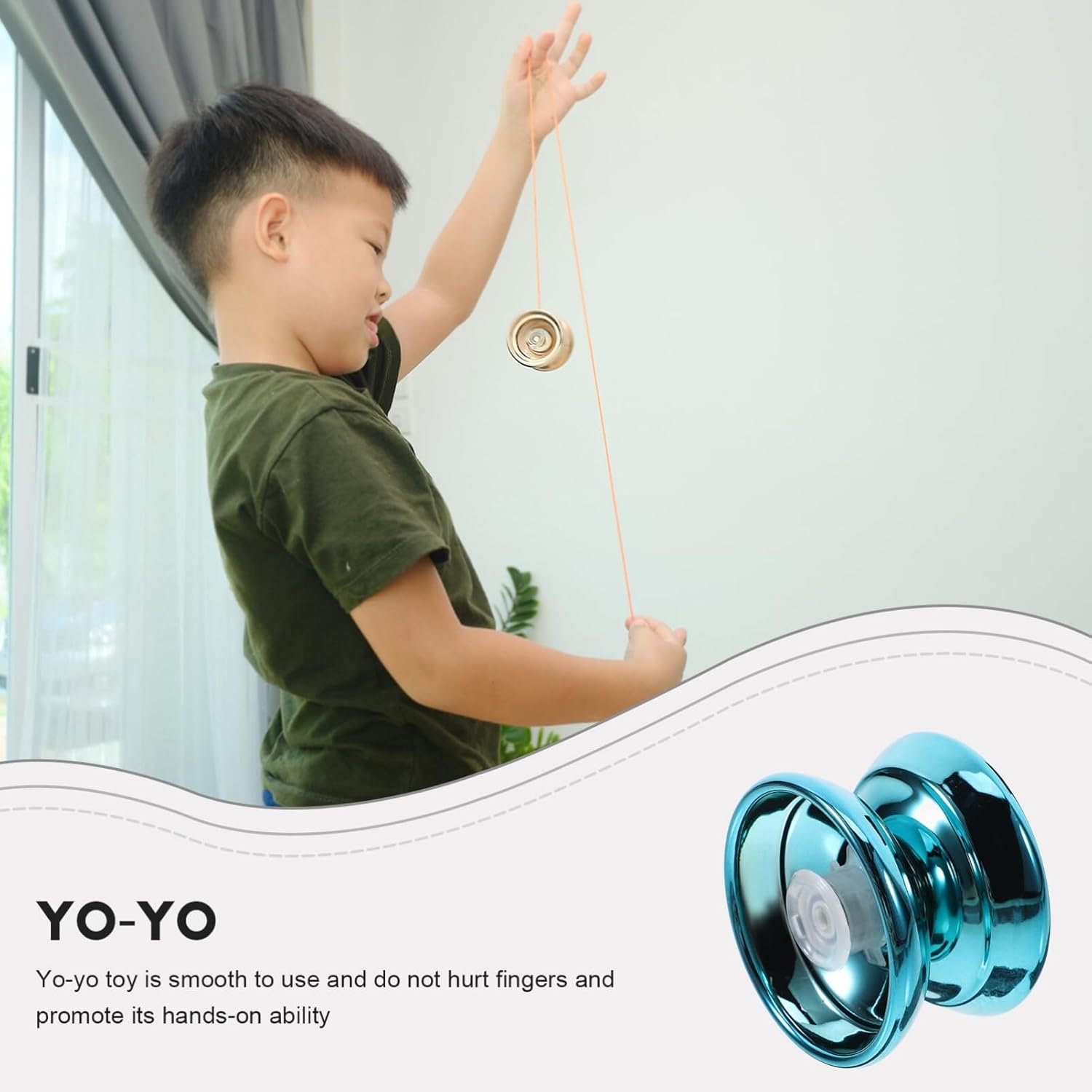 JOINPAYA Palla Reattiva in Lega Yoyo Palla Yoyo in con Corde per Principianti Bambini Adulti Giocatori Tecnologia di Ritorno Automatico Palla - Image 3