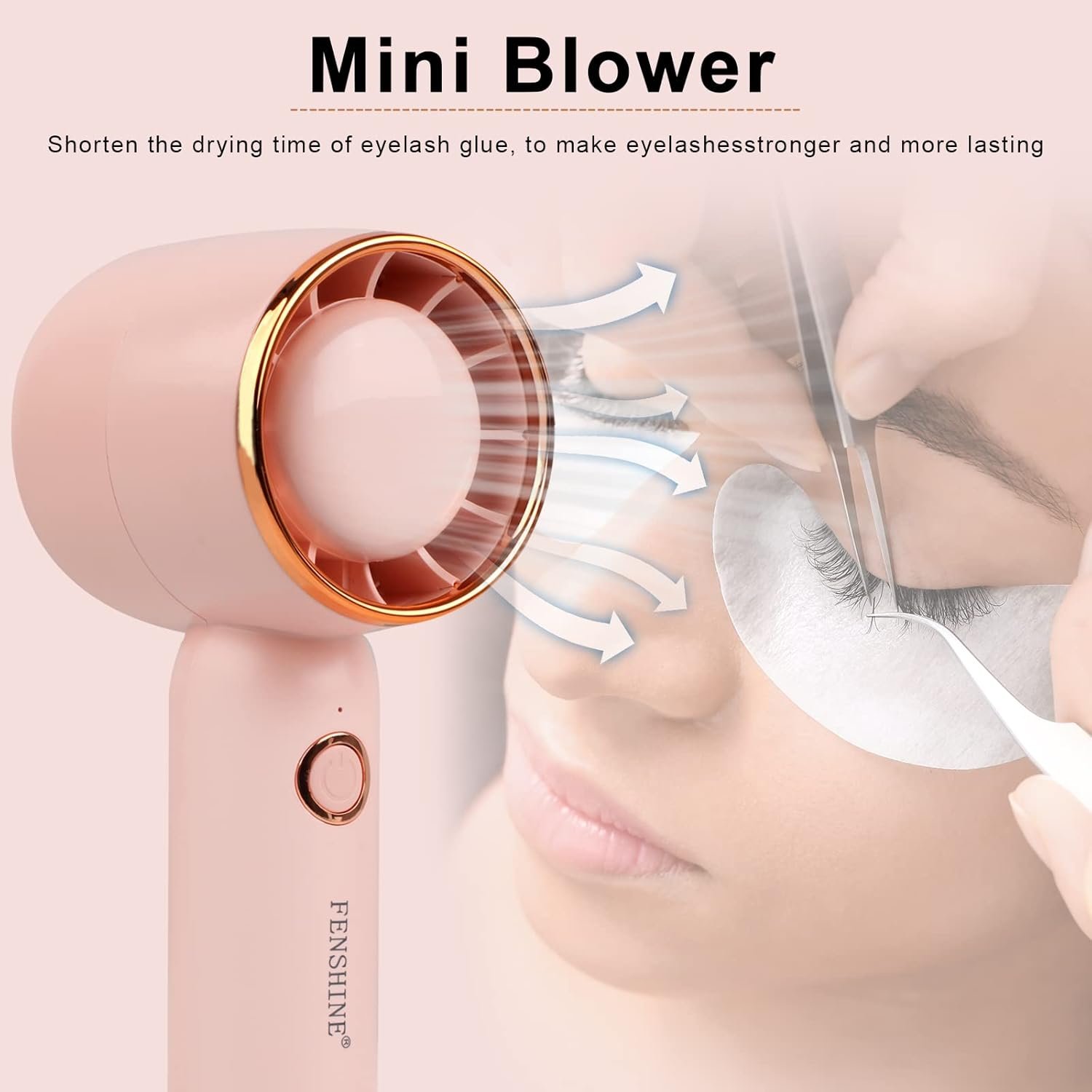 Fenshine Mini ventilatore portatile, ricaricabile tramite USB, silenzioso, per extension ciglia - Image 4