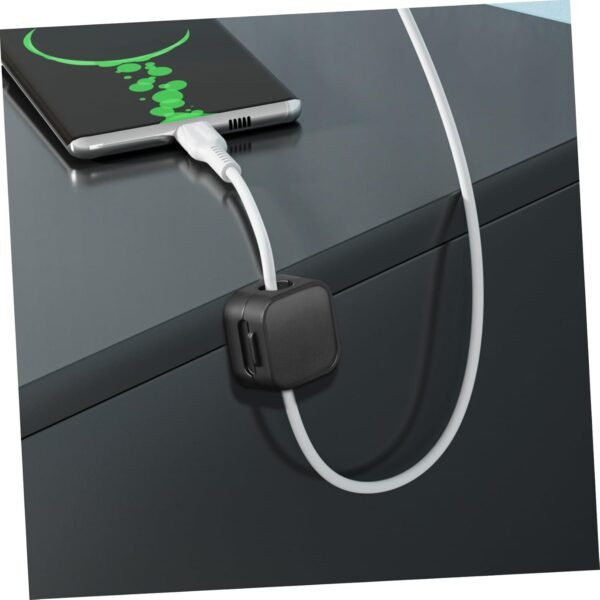 FELTECHELECTR 8 Pezzi Avvolgibobina adesivo gadget per ufficio fermacavi magnetici fascette magnetiche accessori tecnologici organizzatore di cavi magnetici Organizzatore del portacavi AbS Black - Image 5